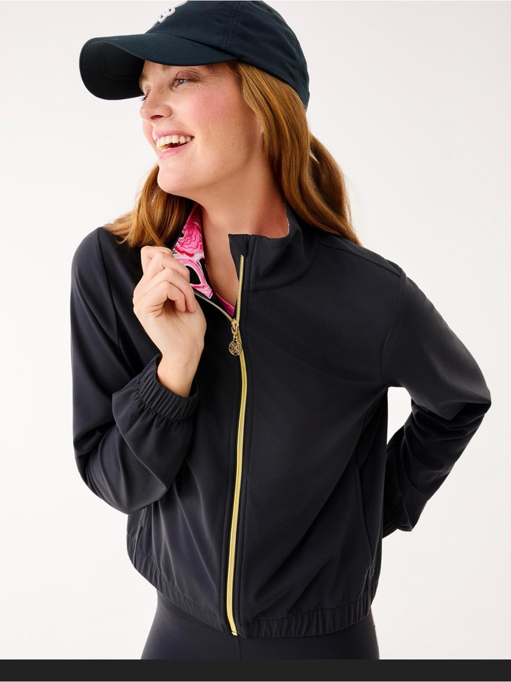 Lilly Pulitzer Luxletic Aegean UpF 50+ Luxletic  Jacket Onyx Party All The Time